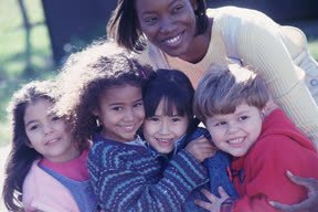 Local children at a community event